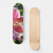 Rosa Lilienrosa Blume tropische Blume Skateboard (Vorderseite)