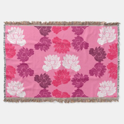 Rosa Lilienstoffe Druck Decke (Vorderseite)