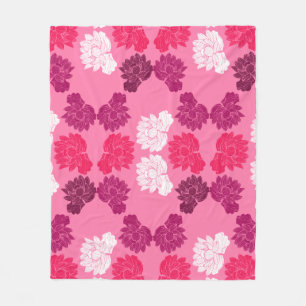 Rosa Lilienstoffe Druck Fleecedecke