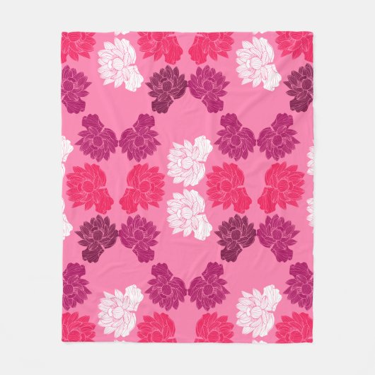 Rosa Lilienstoffe Druck Fleecedecke (Vorderseite)