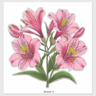 Rosa Lilienstrauß Aufkleber