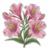 Rosa Lilienstrauß Aufkleber (Vorderseite)