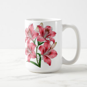 Rosa Lilienstrauß Kaffeetasse