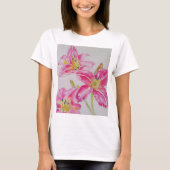 Rosa Lilienwasser Blumenkohl Blume Frauen im Shirt (Vorderseite)