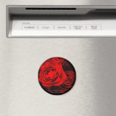 Rosa Lilli Marleen: Round Magnet (In Situ (Geschirrspüler))