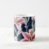 Rosa Lilly Blume Nahtloses Muster. Kaffeetasse (Mittel)