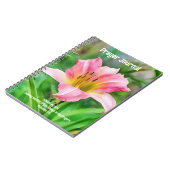 Rosa Lily Blume Art Notizblock (Linke Seite)