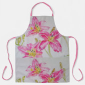 Rosa Lily blumengeschmückte Wand Wasserfarben Schürze (Vorderseite)