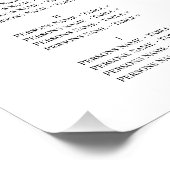 Rosa Lily Kontur Hochzeitstabelle Poster (Ecke)