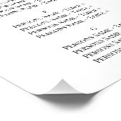 Rosa Lily Kontur Hochzeitstabelle Poster (Ecke)