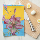 Rosa Lily Lilien Art Oma Name Dekoration Geschirrtuch (Viertel Falte)