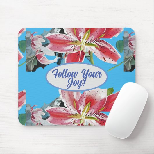 Rosa Lily Lilien Blumen Blau Deine Freude Gel Mou Mousepad (Mit Mouse)
