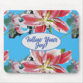 Rosa Lily Lilien Blumen Blau Deine Freude Gel Mou Mousepad (Vorne)