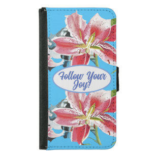 Rosa Lily Lilien Blütenblau Deine Freude Geldbeutel Hülle Für Das Samsung Galaxy S5