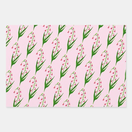 Rosa Lily of the Valley Osterblüte Geschenkpapier Set (Vorderseite 2)