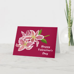 Rosa Lily Valentine Card Feiertagskarte