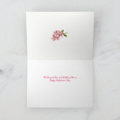 Rosa Lily Valentine Card Feiertagskarte (Innenseite)