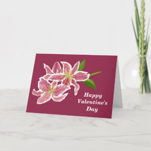 Rosa Lily Valentine Card Feiertagskarte