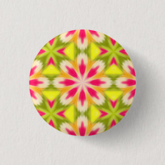 Rosa Limette Gelb Orange Tie Dye Mandala Button