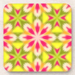 Rosa Limette Gelb Orange Tie Dye Mandala Getränkeuntersetzer