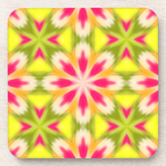 Rosa Limette Gelb Orange Tie Dye Mandala Getränkeuntersetzer