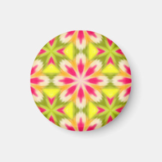 Rosa Limette Gelb Orange Tie Dye Mandala Magnet
