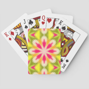 Rosa Limette Gelb Orange Tie Dye Mandala Spielkarten