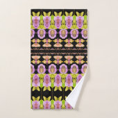 Rosa Limette grün und schwarz Badhandtuch Set (Handtuch)