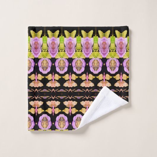 Rosa Limette grün und schwarz Badhandtuch Set (Waschlappen)