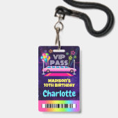 Rosa Limo VIP Pass Geburtstag Lanyard Ausweis (Vorderseite mit Schlüsselband)