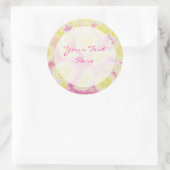 Rosa Limonade-Aufkleber "Dein Text" rund Runder Aufkleber (Tasche)