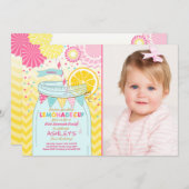 Rosa Limonade Einladung Sunshine Erstgeburt (Vorne/Hinten)