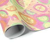 Rosa Limonade-Muster Geschenkpapier (Rolleneckpunkt)