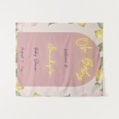 Rosa-Limonen-Willkommens-Tapete Wandteppich (Vorderseite (Horizontal))