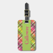 Rosa-, Limoner u. Orangekarierter Gepäck-Umbau Gepäckanhänger (Vorderseite vertikal)