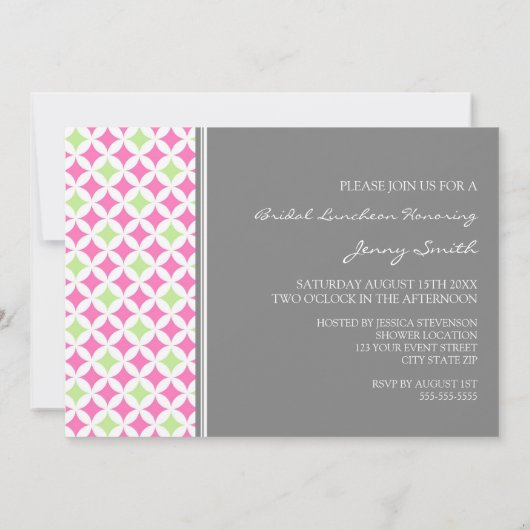 Rosa Limones graues Einladung (Rückseite)