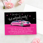 Rosa Limousine Bat Mitzvah Night Out Party Einladung<br><div class="desc">Set den Ton für ein fantastisches Bat Mitzvah-Fest mit diesen glamourösen und lustigen limo Hollywood Abend thematisch rosa Limo Party Einladungen. Hell und gürlich heiß rosa,  schwarz und weiß.</div>