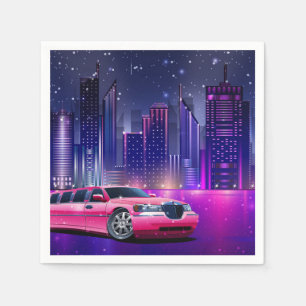 Rosa Limousine Stadt Sweet 16 Geburtstagsfeier Serviette