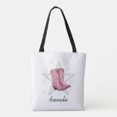 Rosa Line Dance Stiefel und Sterne Tasche (Rückseite)