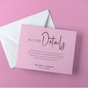 Rosa Linen Einfache Details zum Hochzeitsschreiben Einladung