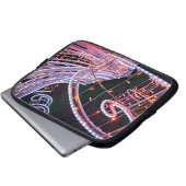 Rosa Linien Laptopschutzhülle (Vorne Knopf)