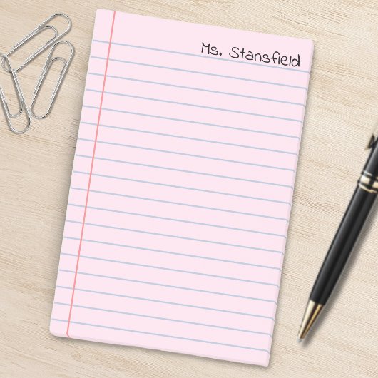 rosa Liniertes Notebook Post-it Klebezettel