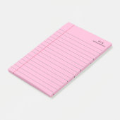rosa Linke Notebook-Monogramm Post-it Klebezettel (angewinkelt)