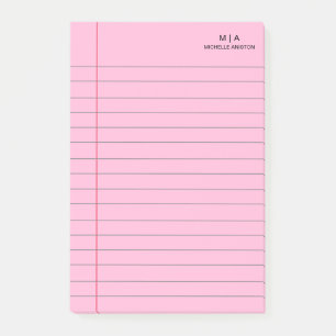 rosa Linke Notebook-Monogramm Post-it Klebezettel