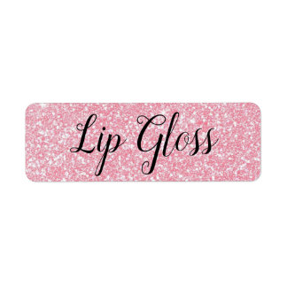 Rosa Lipgloss-Etikett