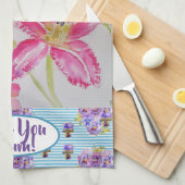 Rosa Lippe Blume Liebe Ihr Mama Wasserfarben Geschirrtuch (Viertel Falte)