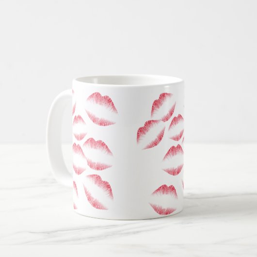 Rosa Lippe Tasse (Vorderseite Links)