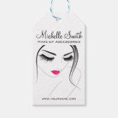 Rosa Lippen Begegnen lange Striche Lash Extensions Geschenkanhänger (Vorderseite)