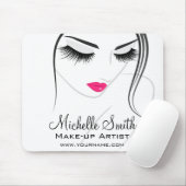 Rosa Lippen Begegnen lange Striche Lash Extensions Mousepad (Mit Mouse)