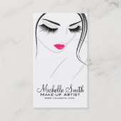 Rosa Lippen Begegnen lange Striche Lash Extensions Visitenkarte (Vorderseite)